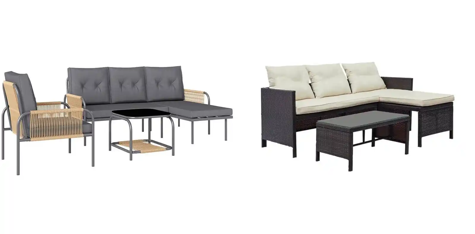 Image from PrezzoFolle: 🛍 _Outsunny Set di Mobili da Giardino in Rattan 4 Pezzi, Salotto da E...