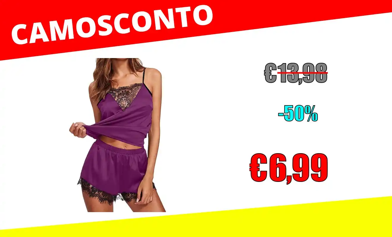 Image from OfferteSconto: *Pigiama Donna Estivo - Leggeri per Casa Comodo Senza Maniche Biancher...