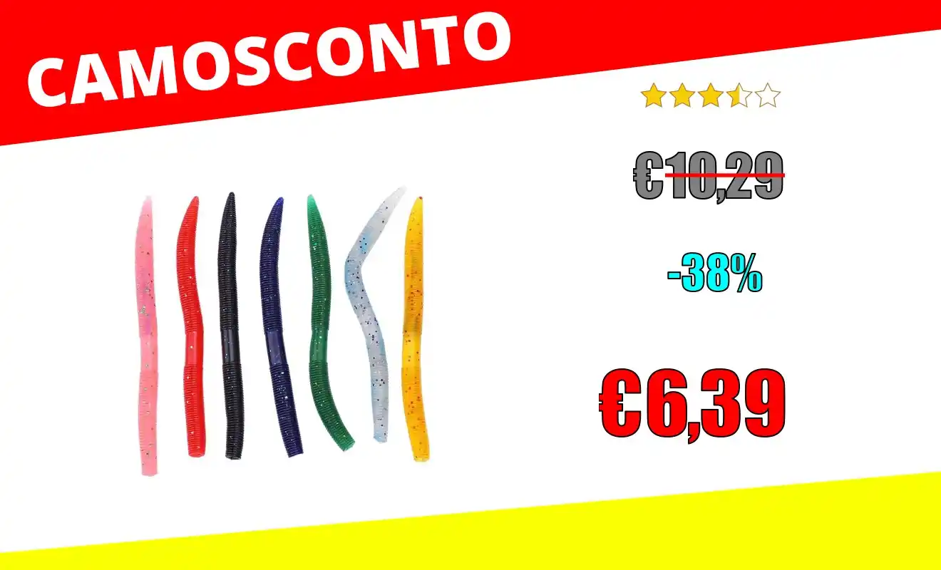 Image from OfferteSconto: *Pwshymi Verme da Pesca Esche morbide Esche Esche Artificiali in Silic...