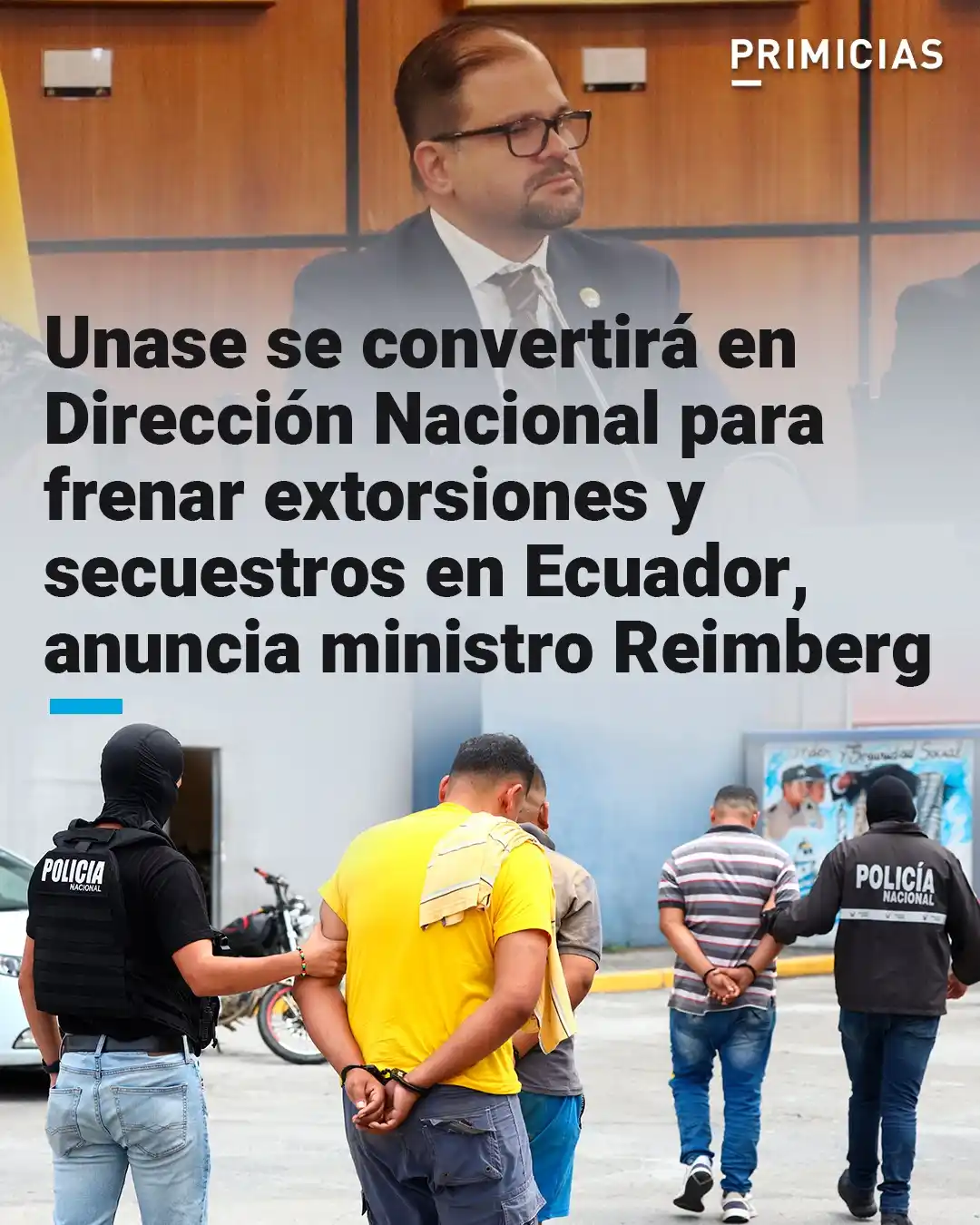 Image from PRIMICIAS: ⭕ *Seguridad*  El ministro del Interior, John Reimberg, dijo que esta ...