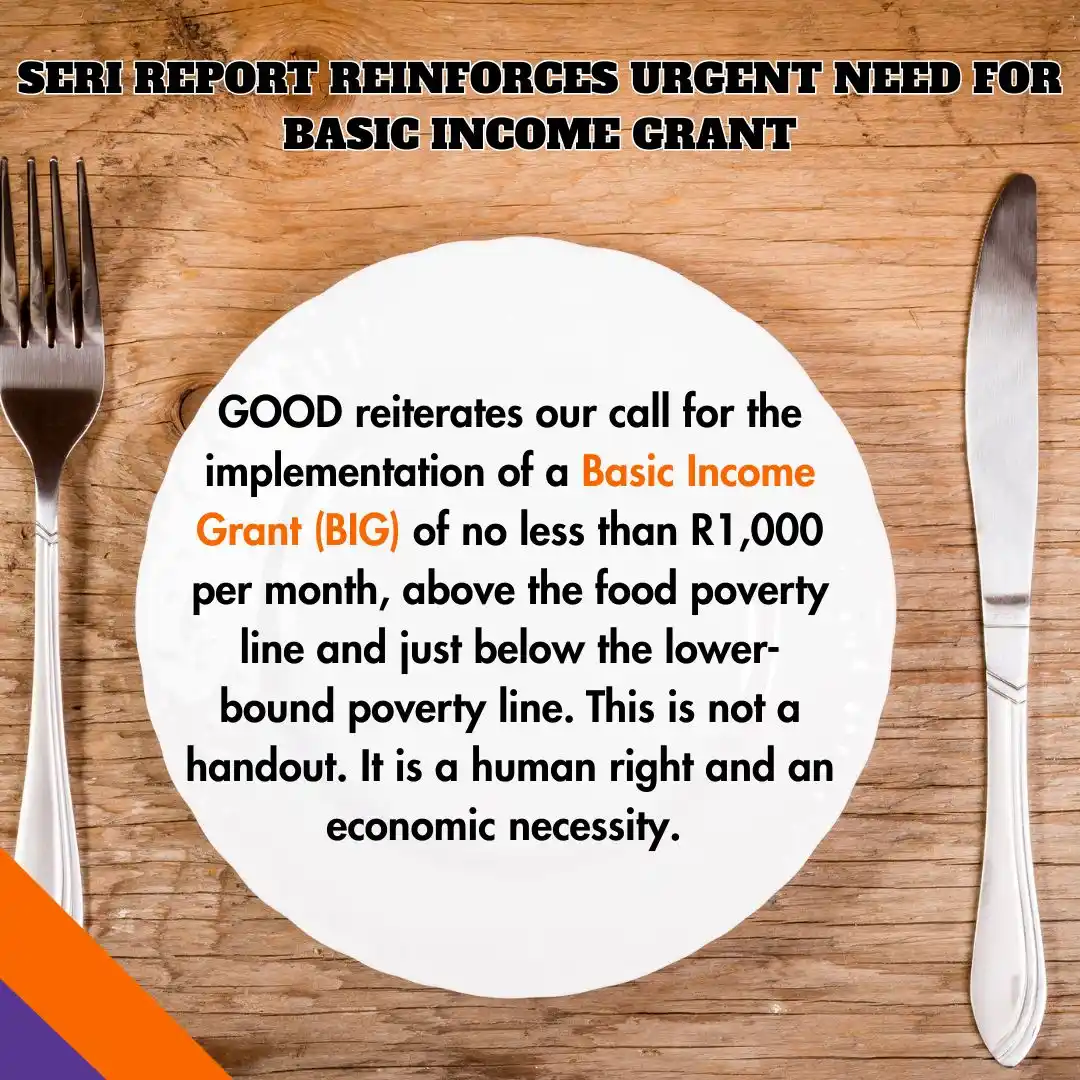Image from GOOD: *SERI REPORT REINFORCES URGENT NEED FOR BASIC INCOME GRANT* By *Brett ...