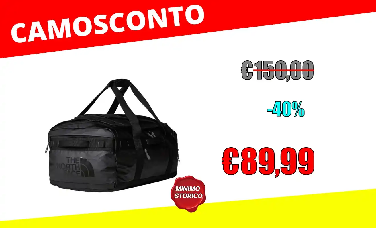 Image from OfferteSconto: *THE NORTH FACE NF0A52S3KT0 BASE CAMP VOYAGER DUFFEL 62L Zaino sportiv...