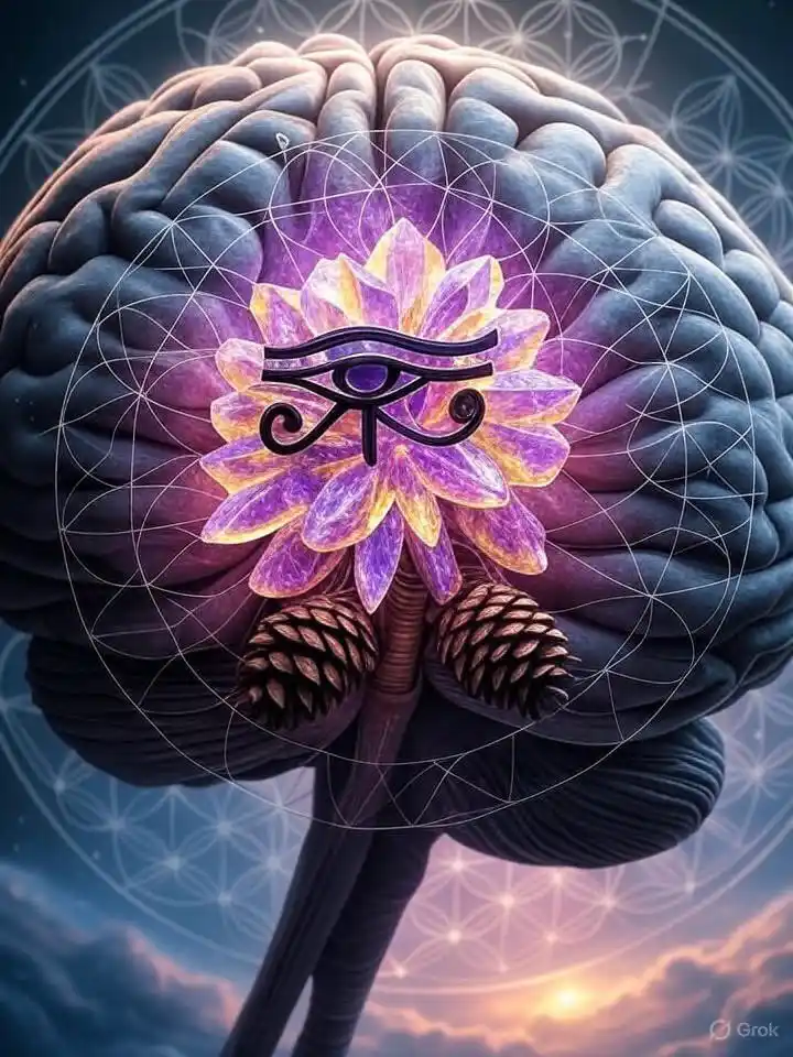 Image from THE ELIXIR TO THE MATRIX: 🧠 *THE PINEAL GLAND IS A RECOVERY KEY, NOT A METAPHOR* Let’s stop p...