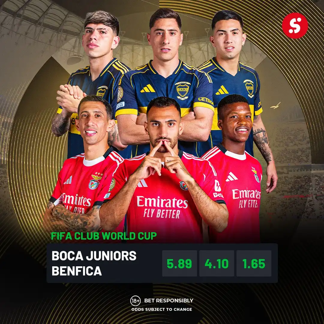 Image from SportyBet : Tonight, Boca Juniors face Benfica for the FIFA Club World Cup Group C...