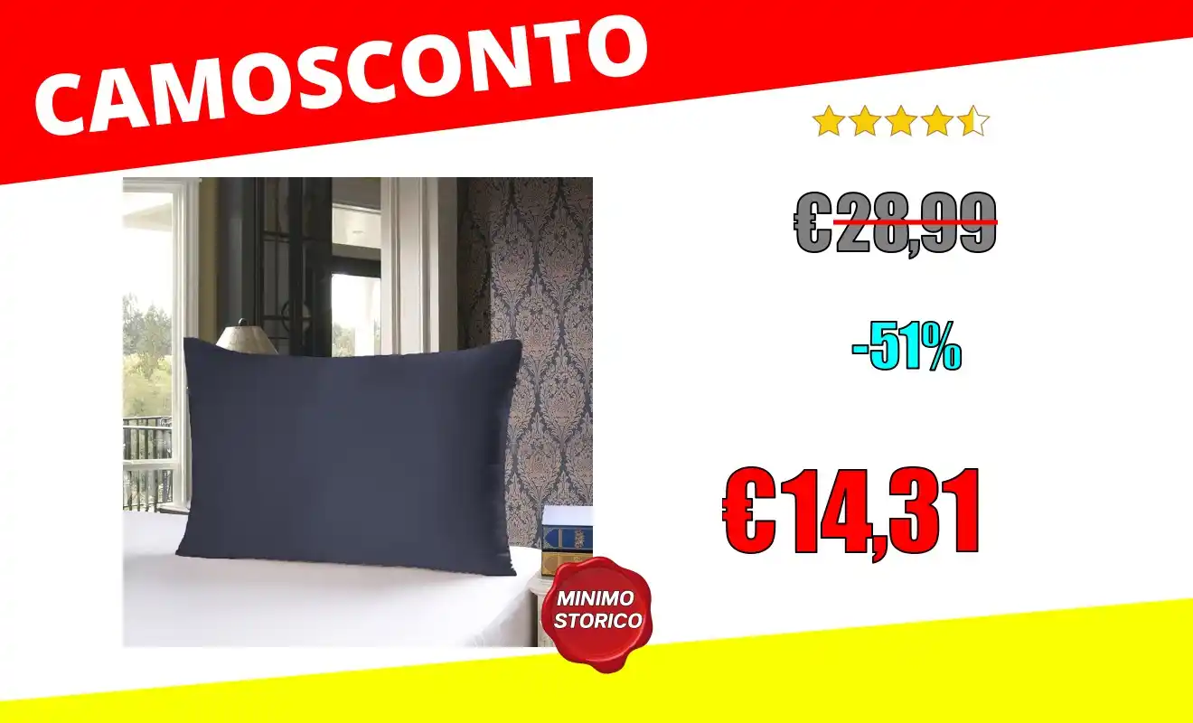 Image from OfferteSconto: *townssilk Federa seta cuscino,100% naturale seta di gelso 19momme,dop...