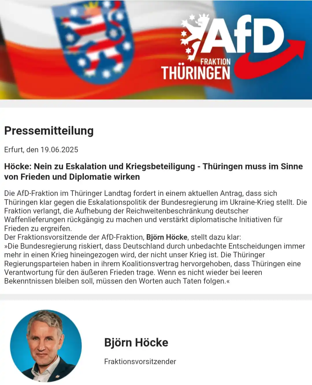 Image from AfD Kreisverband Westthüringen: Wir für Thüringen - jetzt erst recht! 👍💙  Euer Uwe Krell, MdL  Abonn...
