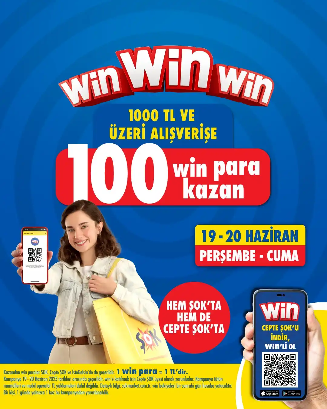 Image from Şok Marketler: 1000 TL ve üzeri alışverişe 100 win para kazanma fırsatı hem ŞOK'ta he...