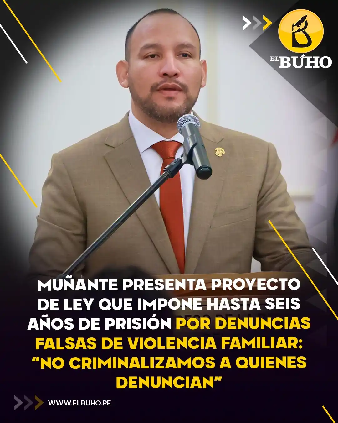 Image from El Búho.pe 🦉: 🤔🤔Alejandro Muñante propone sancionar con tres a seis años de prisió...