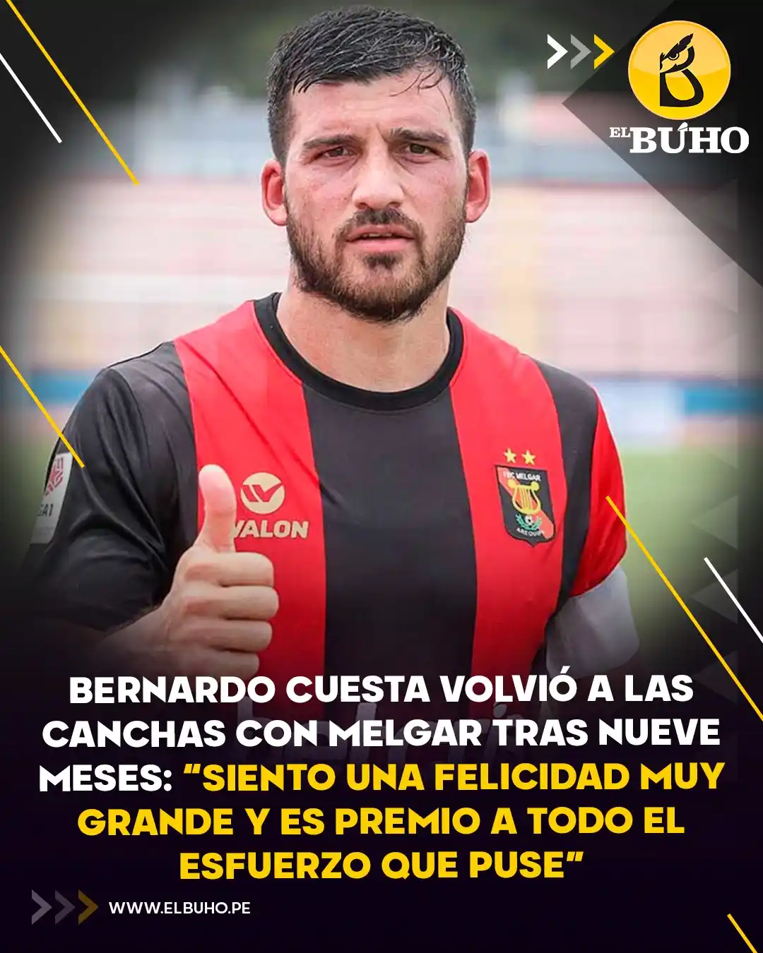 Image from El Búho.pe 🦉: 🦁⚽Bernardo Cuesta volvió a jugar con Melgar tras nueve meses fuera po...