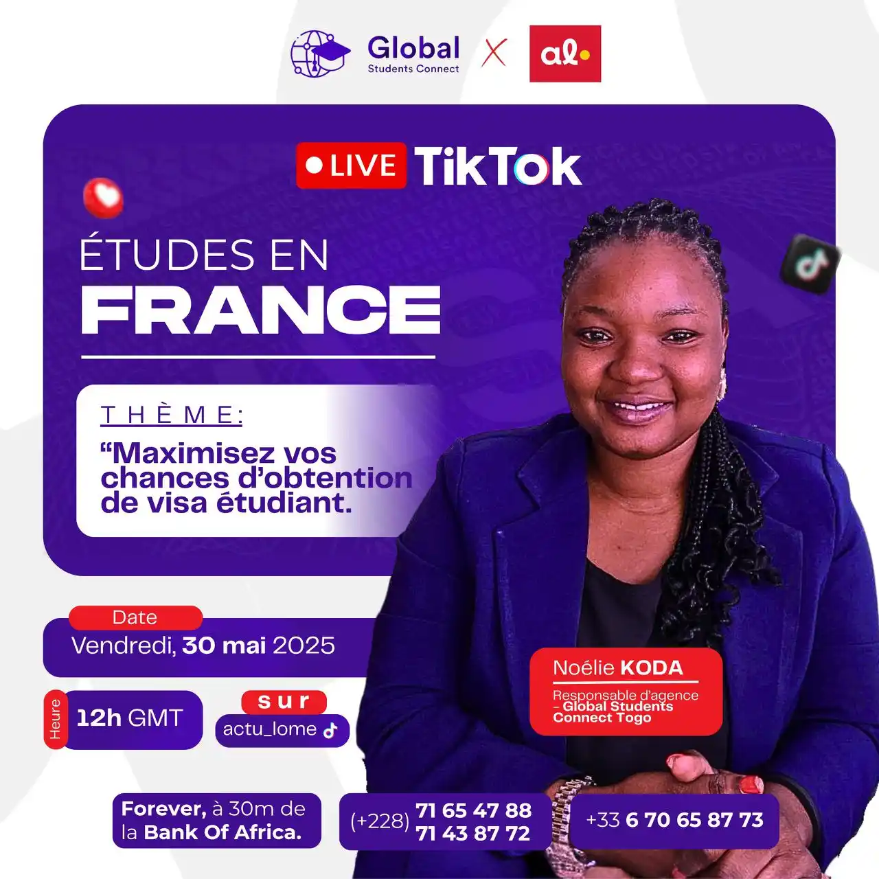 Image from Actu Lomé : Ce vendredi 30 Mai 2025, nous serons en live Tiktok sur Actu Lomé. Un ...