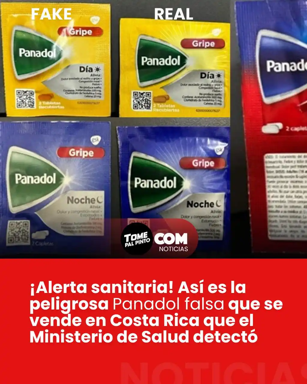 Image from Tome pal pinto : ¿Compraste Panadol? Podrías tener una versión falsa que pone en riesgo...
