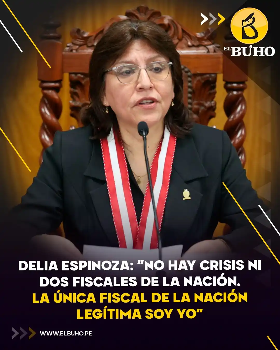 Image from El Búho.pe 🦉: ‼️‼️Delia Espinoza rechazó una crisis en el Ministerio Público y afirm...