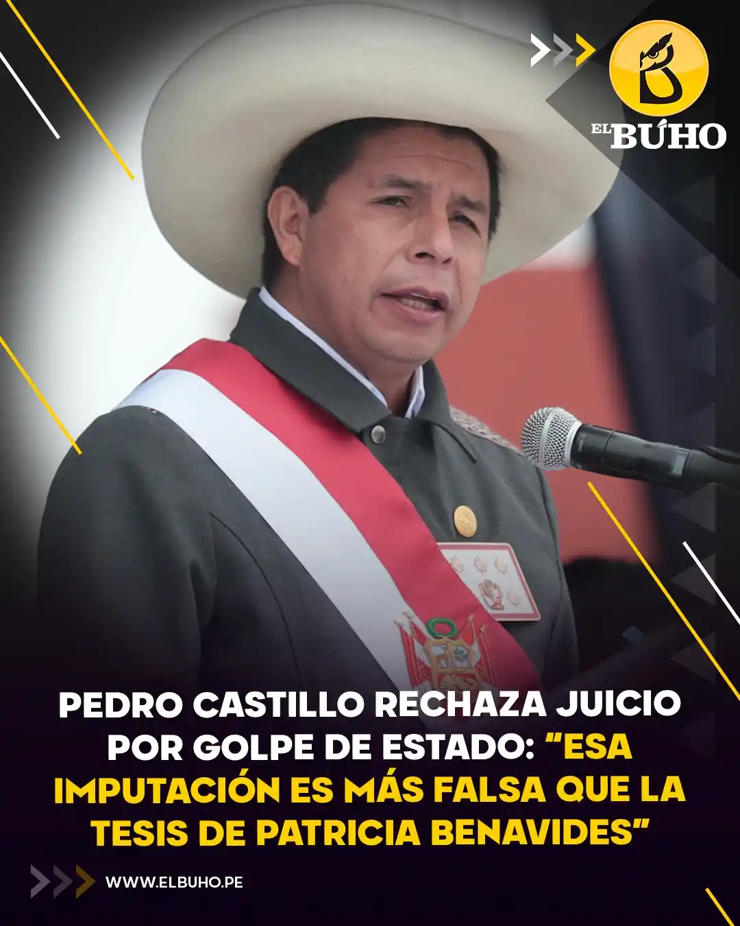 Image from El Búho.pe 🦉: ‼️‼️Desde el penal de Barbadillo, Pedro Castillo rechazó la acusación ...