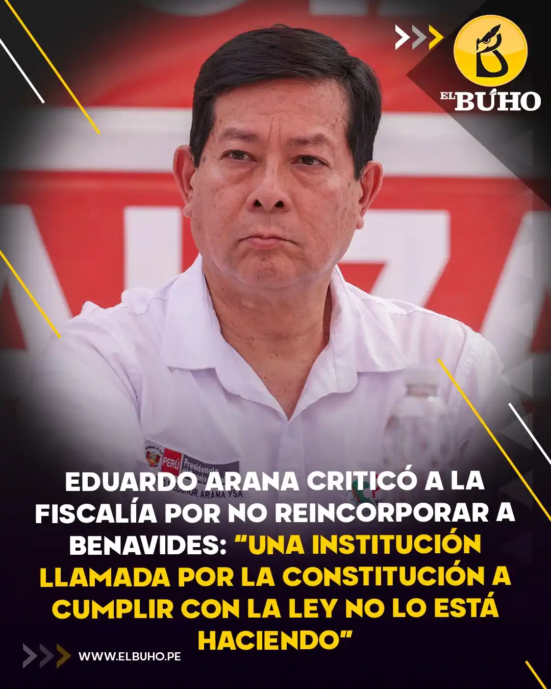 Image from El Búho.pe 🦉: 🤔🙄Desde Piura, el presidente del Consejo de Ministros, Eduardo Arana...