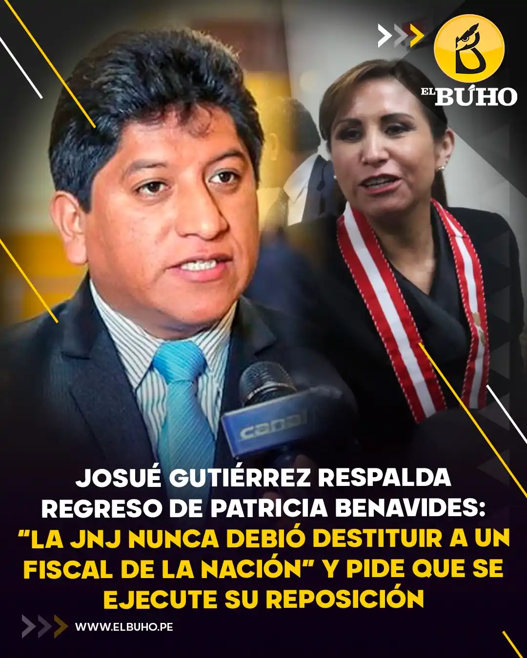Image from El Búho.pe 🦉: 🙄🙄El defensor del Pueblo, Josué Gutiérrez, respaldó el retorno de Pa...