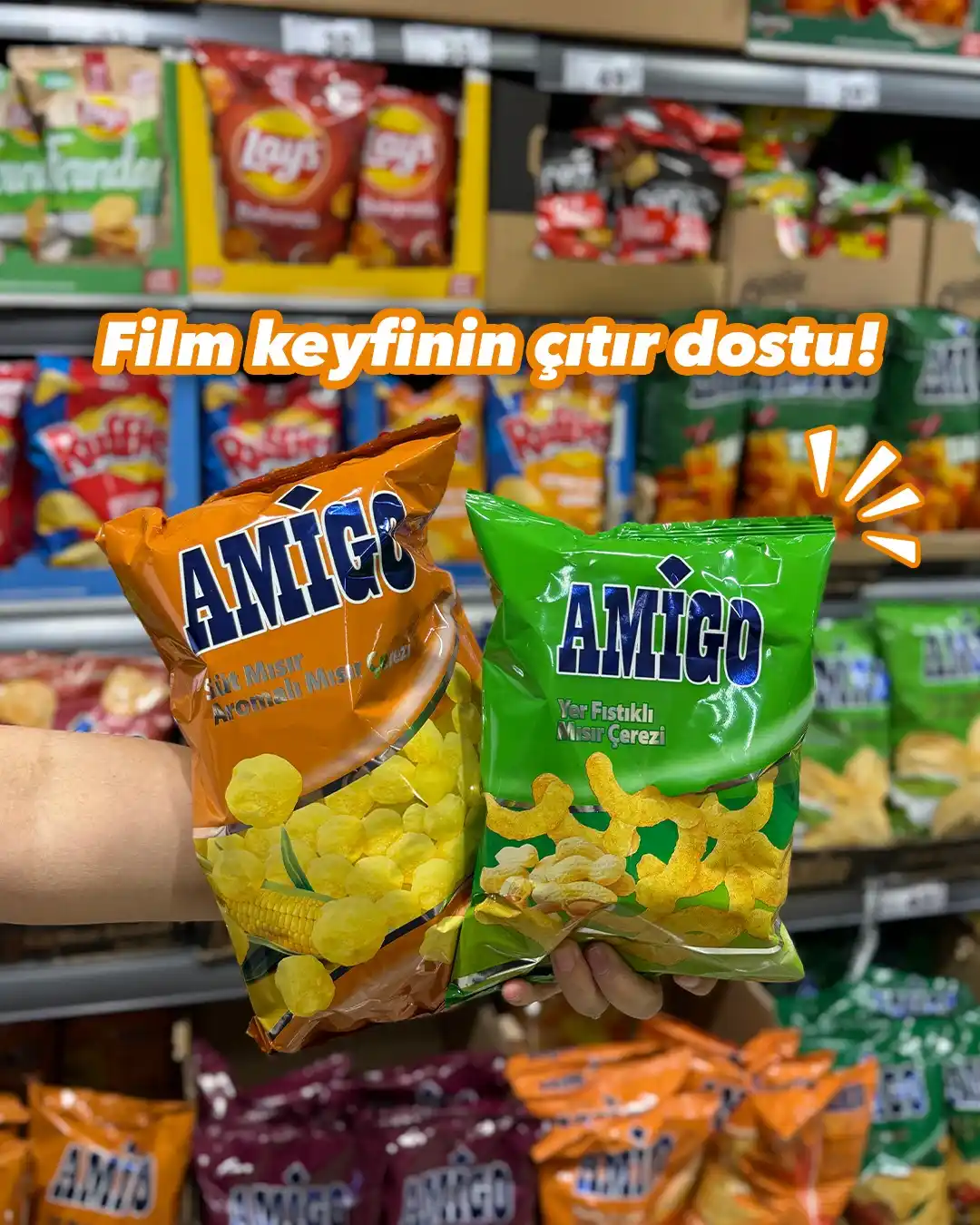 Image from Şok Marketler: Film keyfinin çıtır dostu Amigo Mısır Çerezi çeşitleri 😍   Mağaza sto...