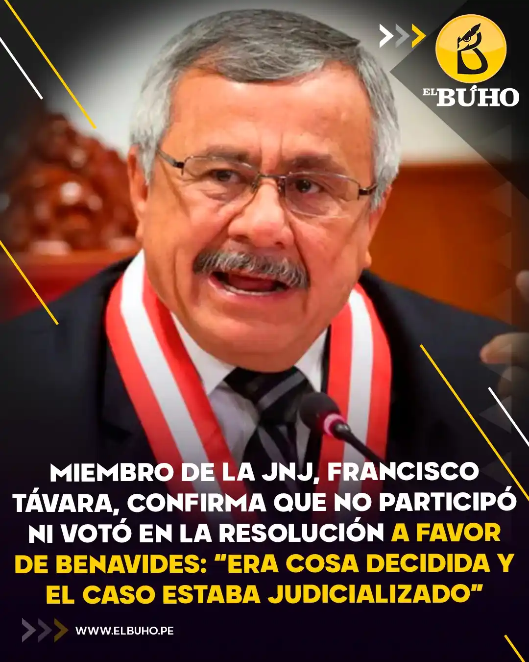 Image from El Búho.pe 🦉: 🤔🤔Francisco Távara, miembro titular de la JNJ, confirmó que no parti...