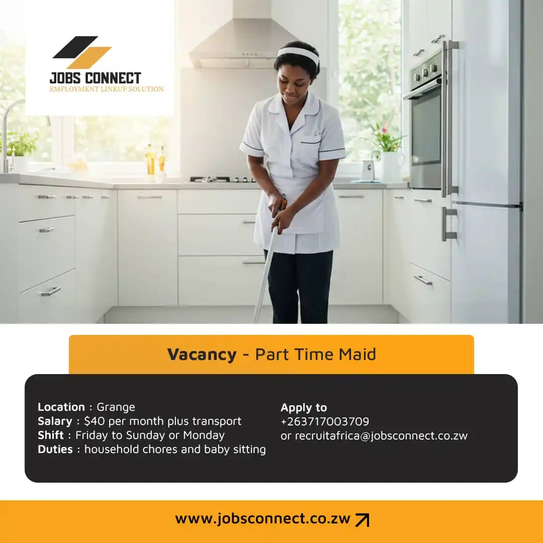 Image from Jobs Connect: 🌟 *Job Alert!* 🌟   We're looking for a part-time maid in Grange! 🏡 ...