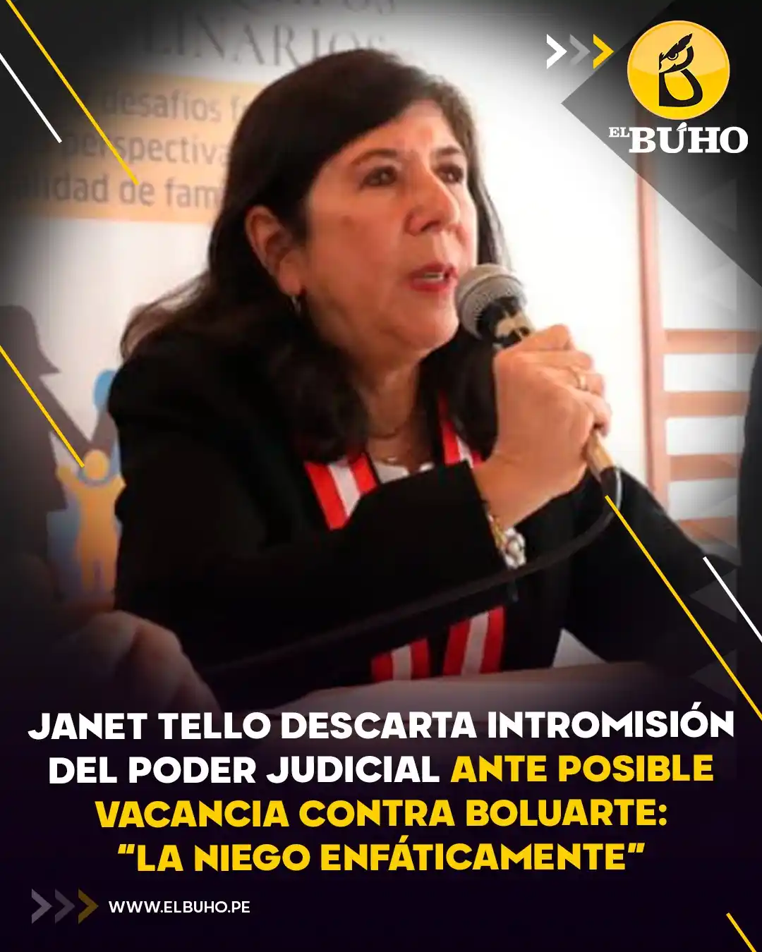 Image from El Búho.pe 🦉: ‼️‼️“La niego enfáticamente”, dijo Janet Tello sobre una supuesta intr...