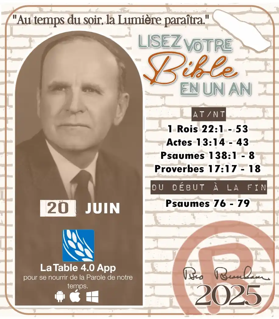 Image from PCI TV: 📖 *LISEZ VOTRE BIBLE EN UN AN* ®️ `20 JUIN 2025` > _“Je crois que l...