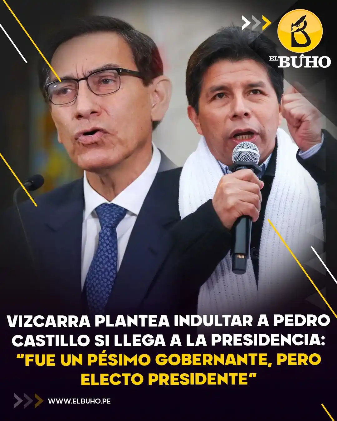 Image from El Búho.pe 🦉: 🤔🤔Martín Vizcarra afirmó que, si vuelve a la presidencia, indultaría...