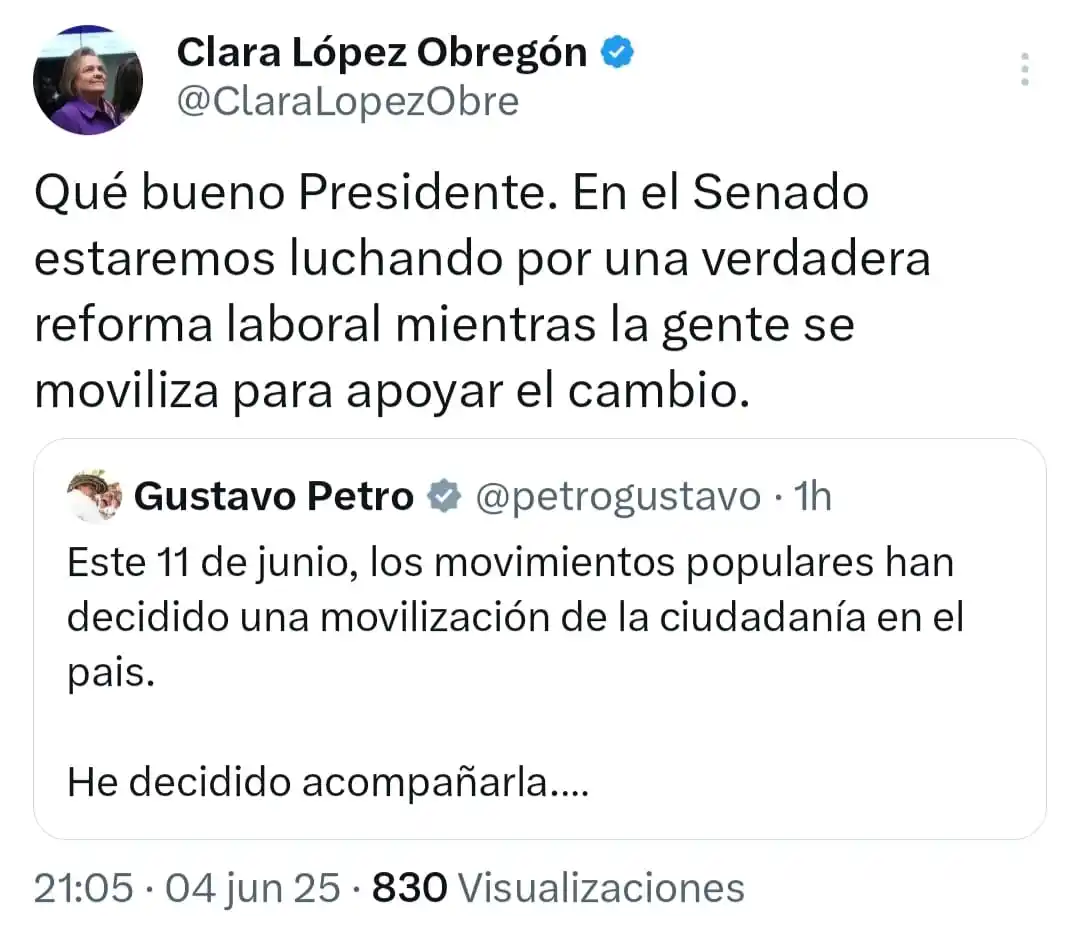 Clara López Obregón post