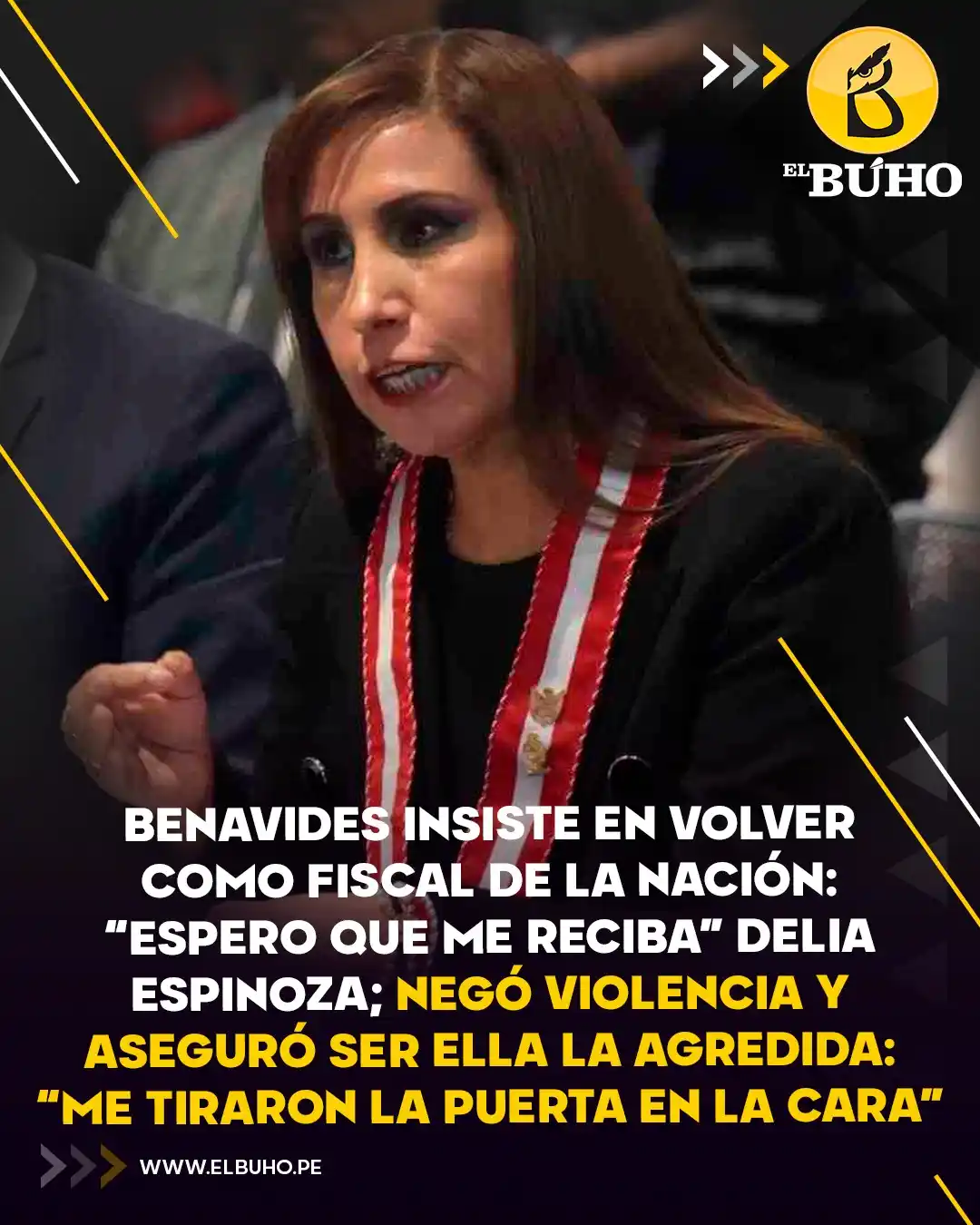 Image from El Búho.pe 🦉: 🤔🤔Patricia Benavides anunció que volverá al Ministerio Público “como...