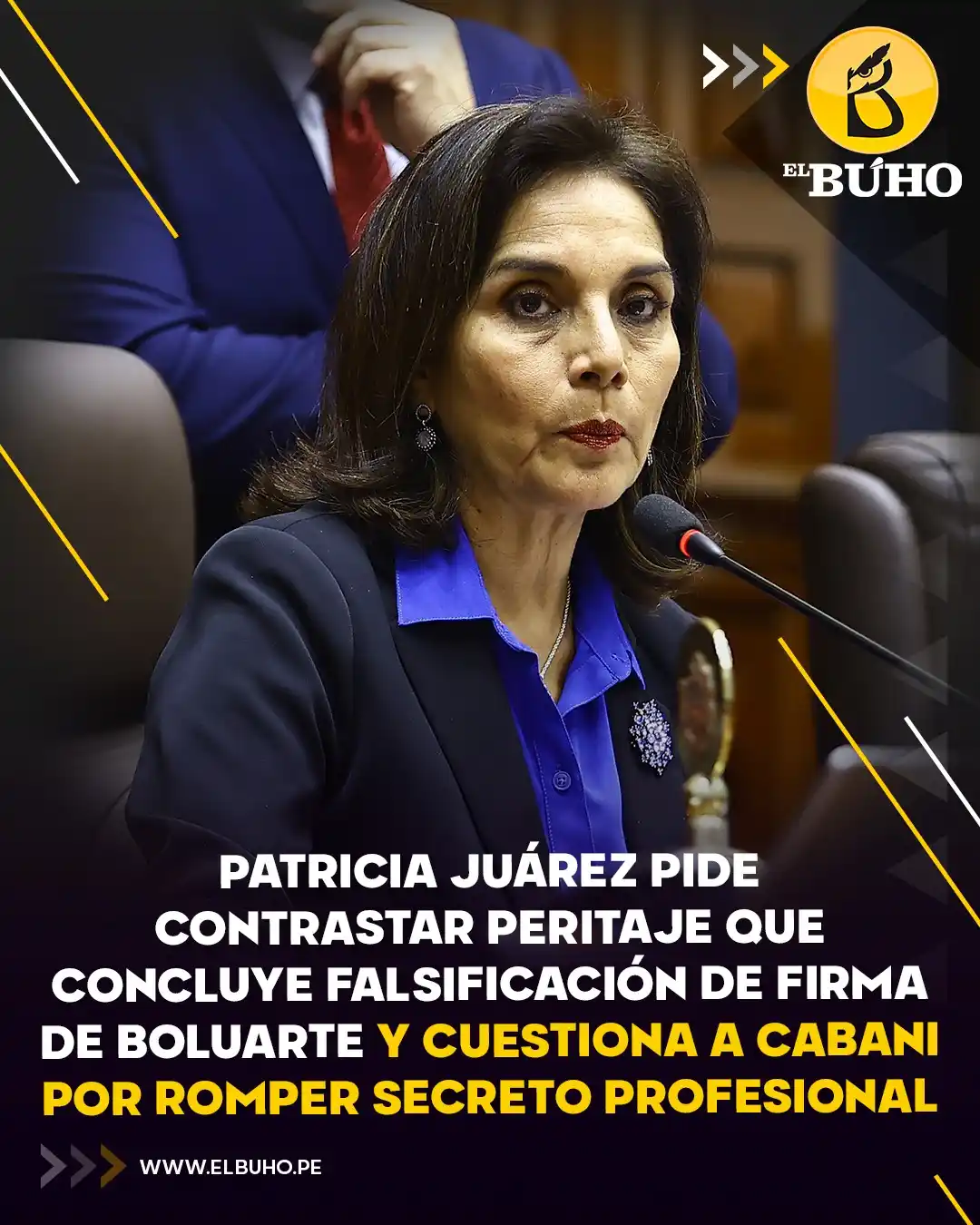 Image from El Búho.pe 🦉: 🤔✍️Patricia Juárez pidió contrastar el peritaje que concluye que la f...