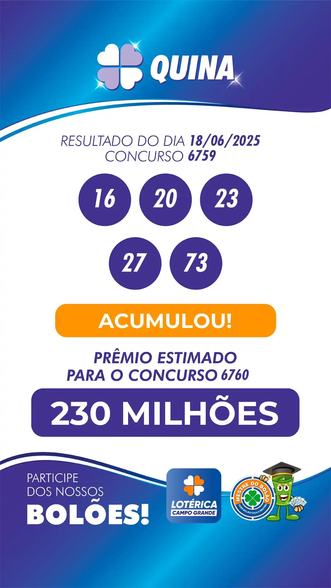 Lotérica Campo Grande | Mestre do Bolão 🍀 post