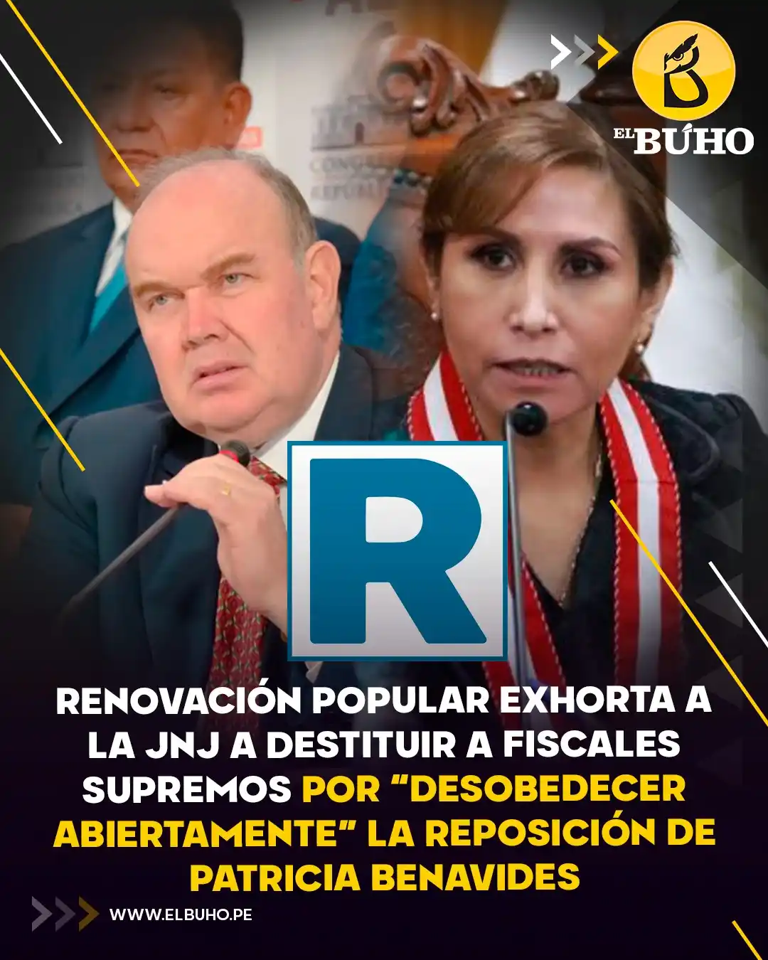 Image from El Búho.pe 🦉: ‼️‼️Renovación Popular presentó una moción exhortando a la JNJ a desti...