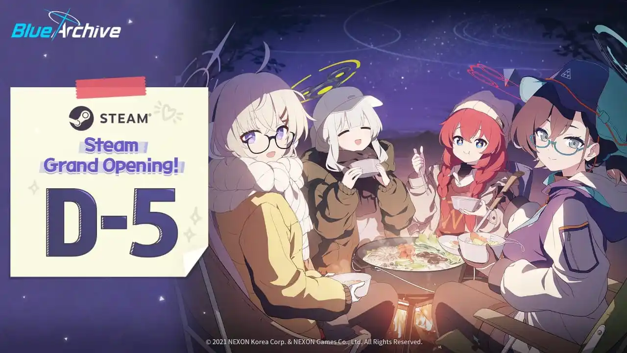 Image from Blue Archive Indonesia: *[STEAM Launch Countdown D-5]*  Sensei! Sekarang sudah semakin dekat! ...