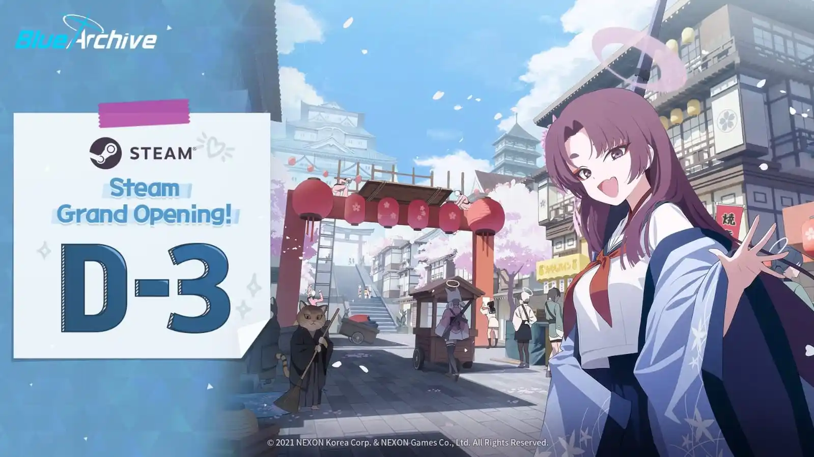 Image from Blue Archive Indonesia: *【Steam Launch Countdown H-3】*  Hanya tersisa 3 hari hingga peluncuran...