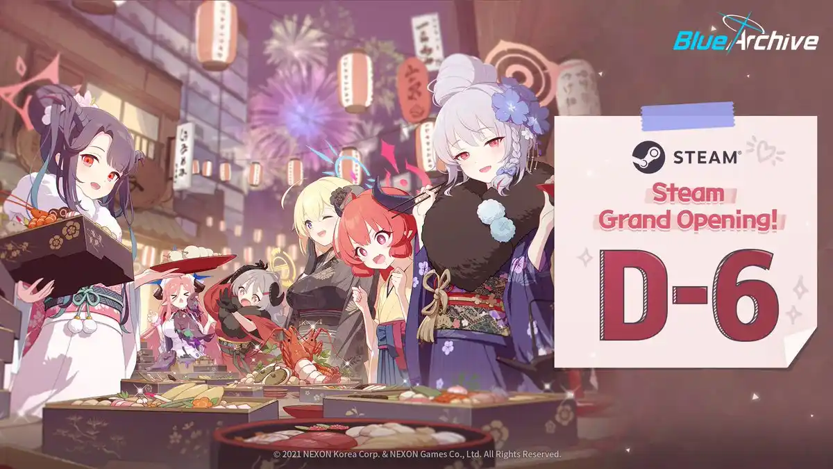 Image from Blue Archive Indonesia: *【Steam Launch Countdown H-6】*  Hanya tersisa 6 hari hingga peluncuran...