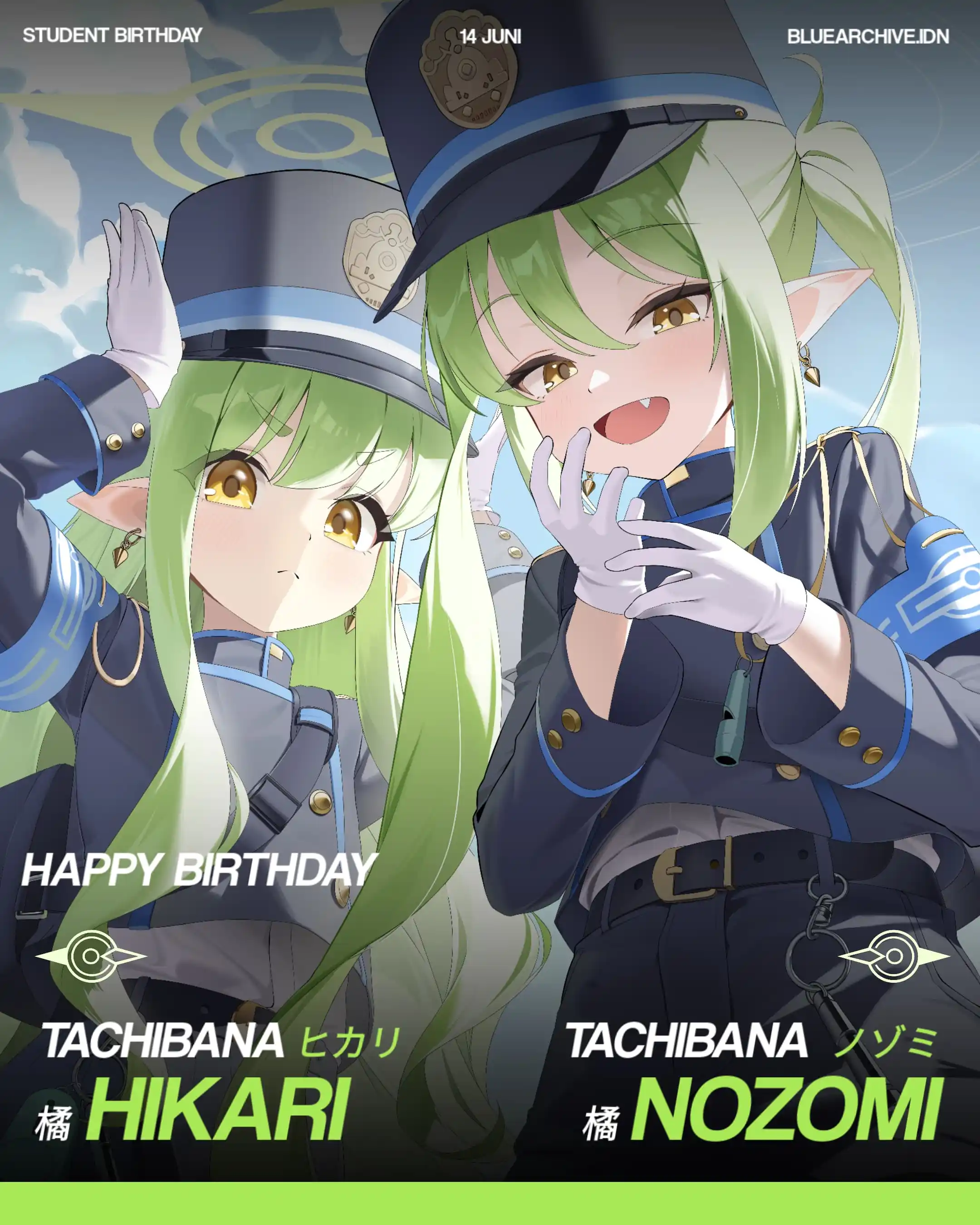 Image from Blue Archive Indonesia: *《Student Birthday》* Selamat ulang tahun Duo Klepon, Hikari & Nozomi ...