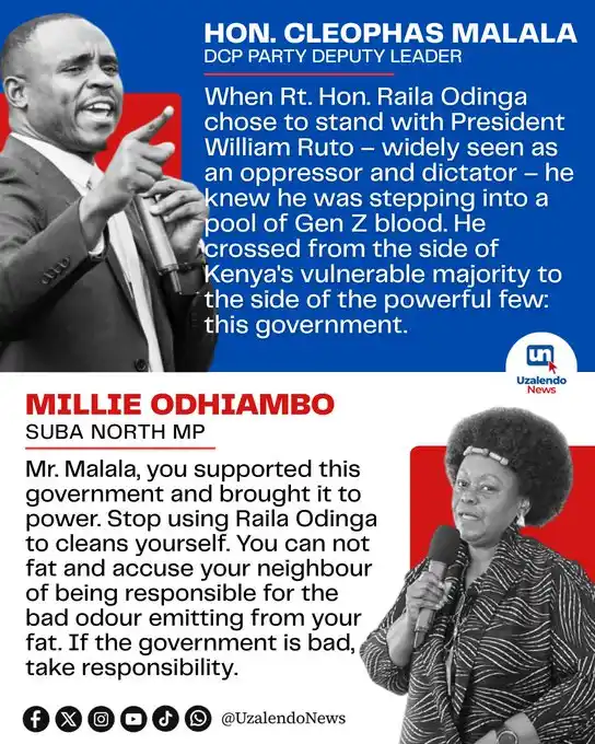 Image from Uzalendo News ✅: Suba North MP Millie Odhiambo calls out Cleophas Malala for dragging R...