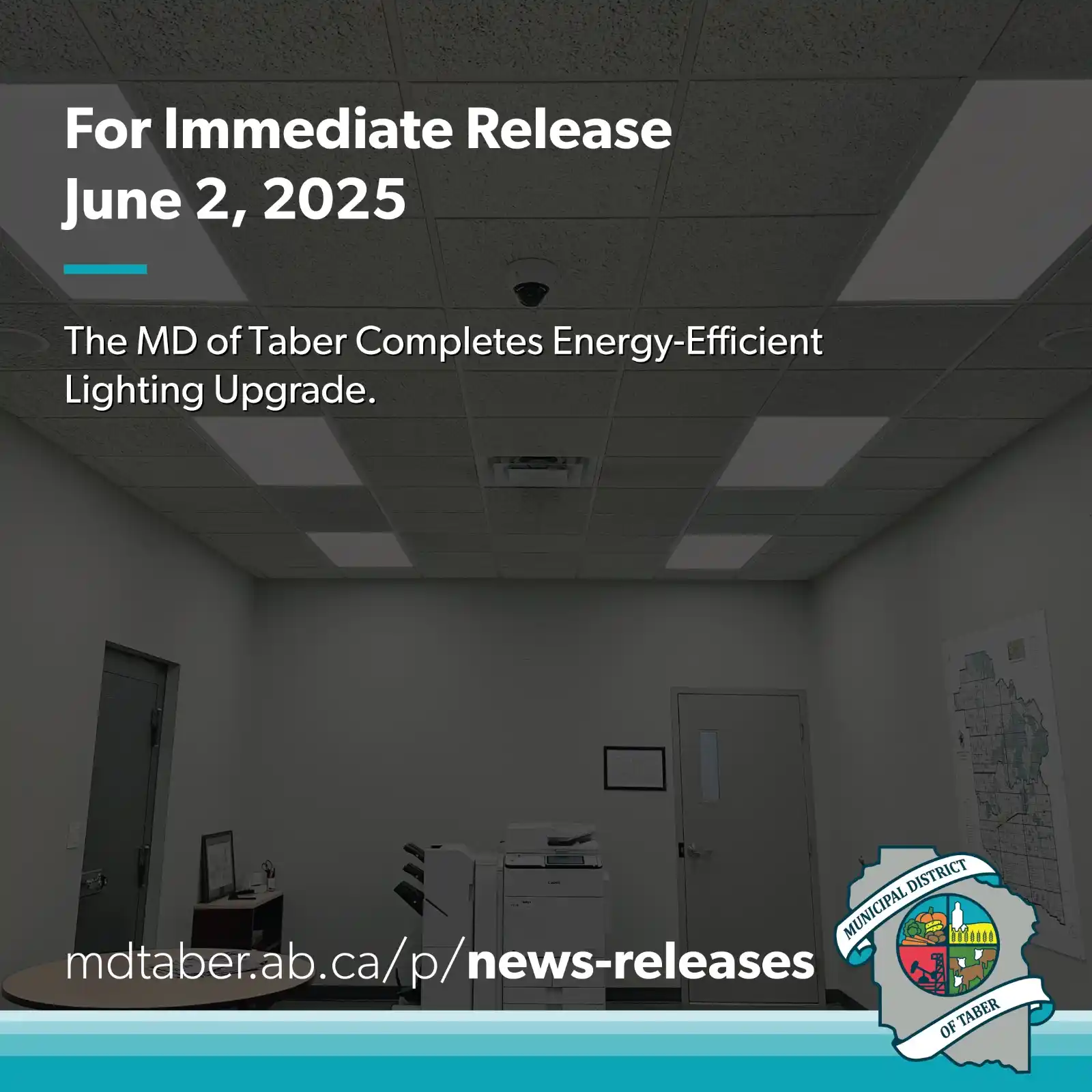 Image from Municipal District of Taber: The MD of Taber has completed an LED lighting retrofit at its main adm...