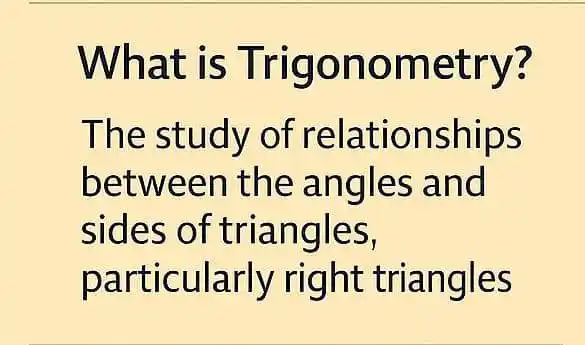 Image from 🤍NATIONAL SCIENCE AND MATHS QUIZ UPDATES🖤🤗: *Trigonometry: Measuring the World with Angles and Triangles*  *🔺 Wha...