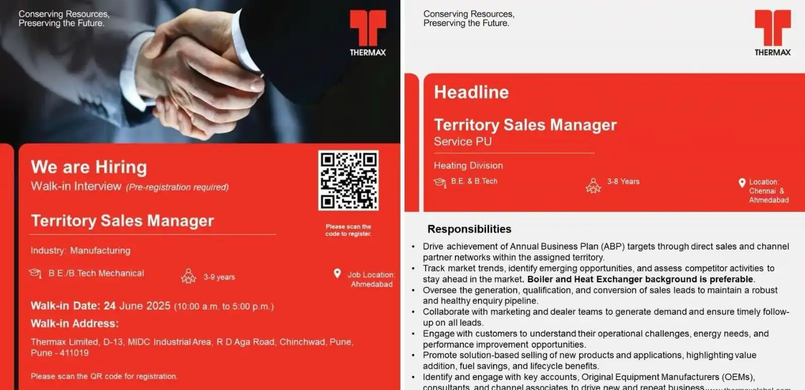 Image from Walk-In Interview Jobs & Careers: 🚀 We’re Hiring: Territory Sales Manager – Ahmedabad 🚀  📍 Location: ...