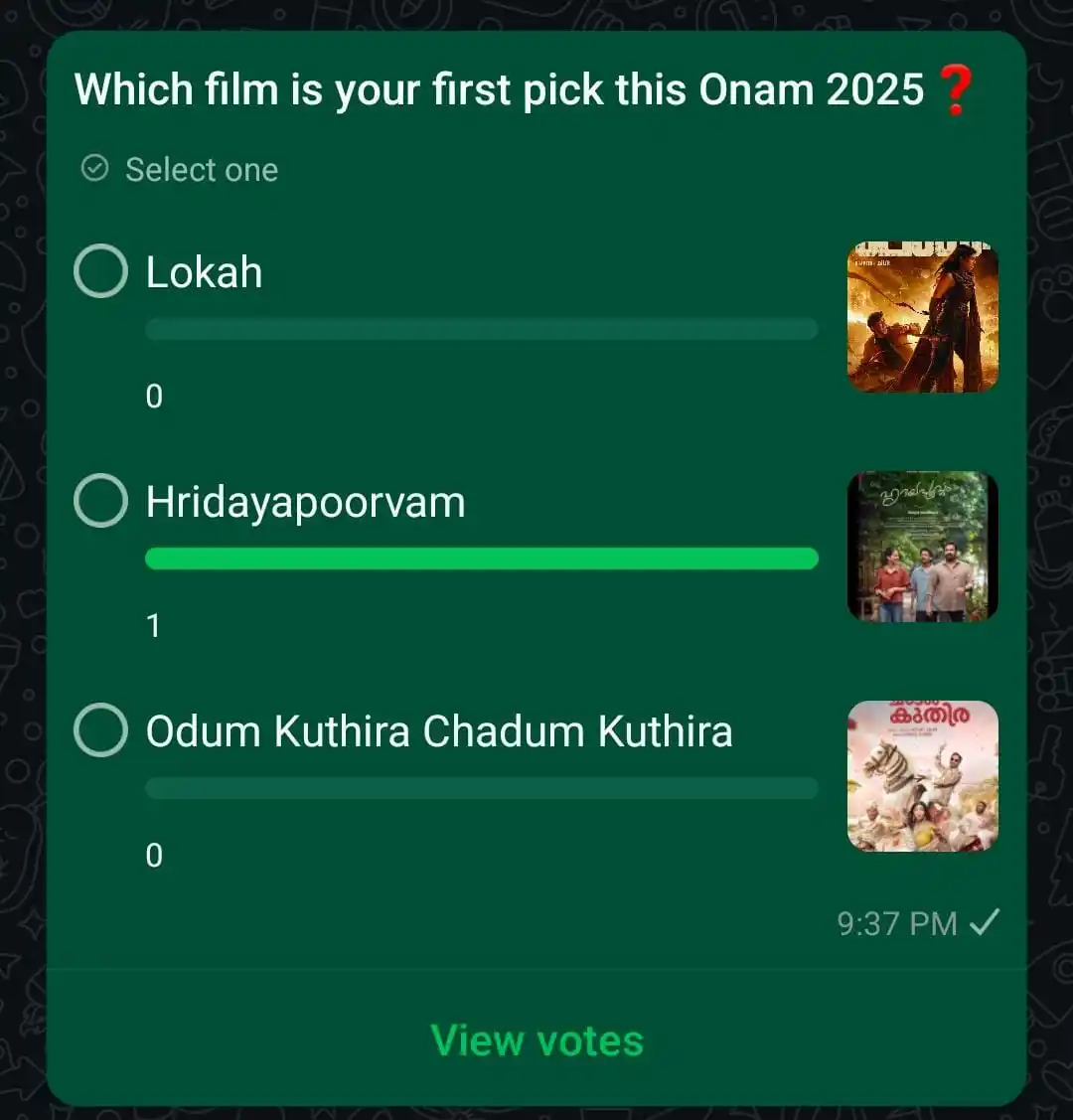 Image from MOVIE HOUSE: Which film is your first pick this Onam 2025❓  https://whatsapp.com/ch...