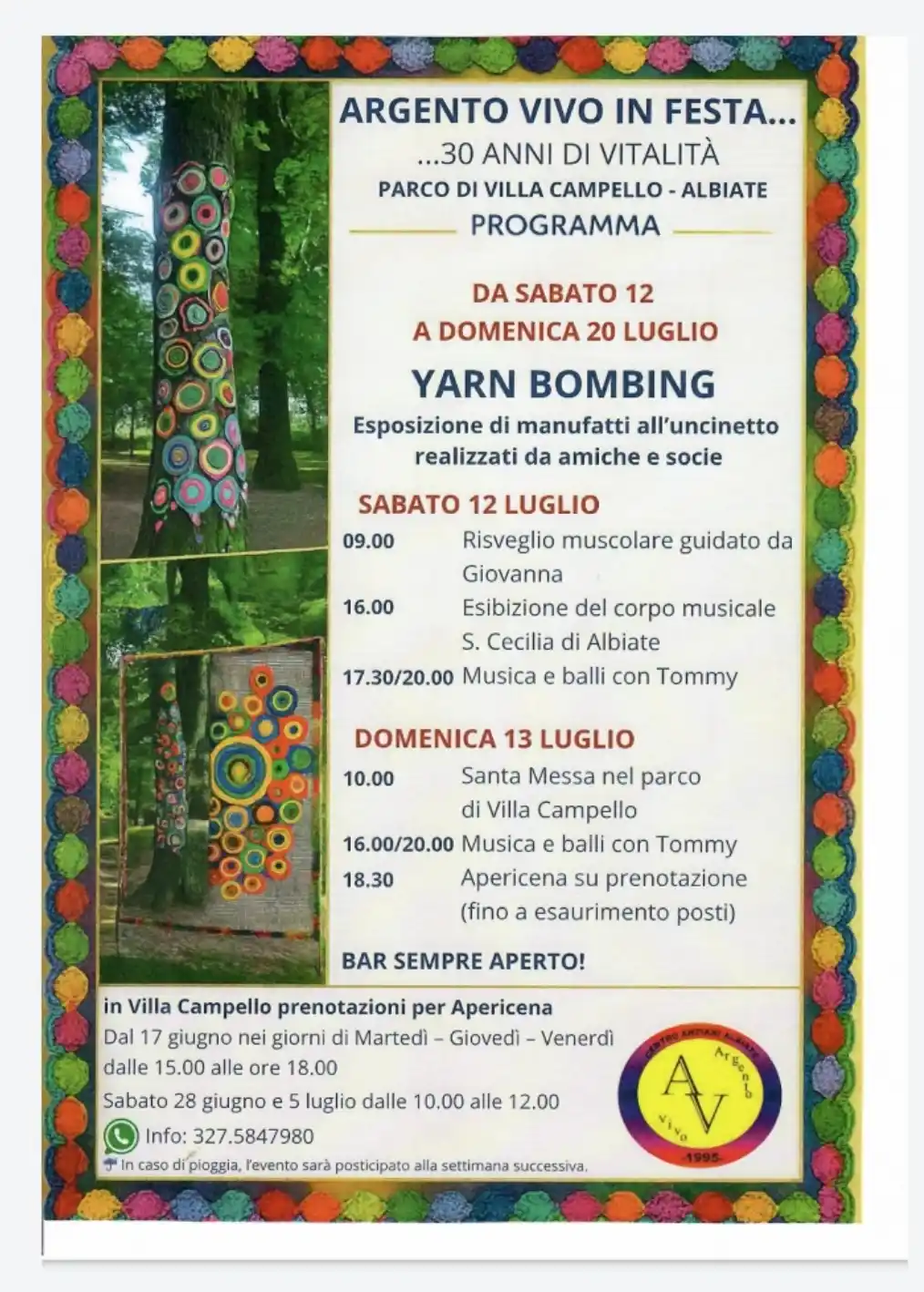 Image from Comune di Albiate: 🎉 *Argento Vivo in Festa… 30 anni di vitalità!* 🎉 Dal *12 al 20 lug...