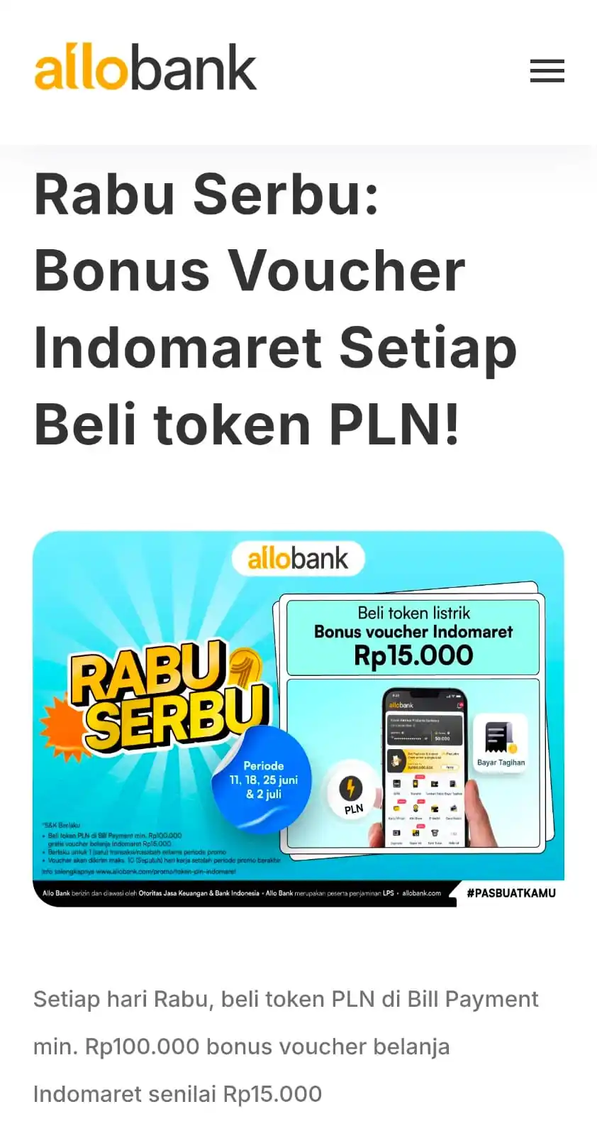 Image from Promo Shopee, Tokopedia, Blibli, Lazada, Tiktok: Beli Token dapat Voucher Indomaret  *voucher Indomaret landing H+7  ht...
