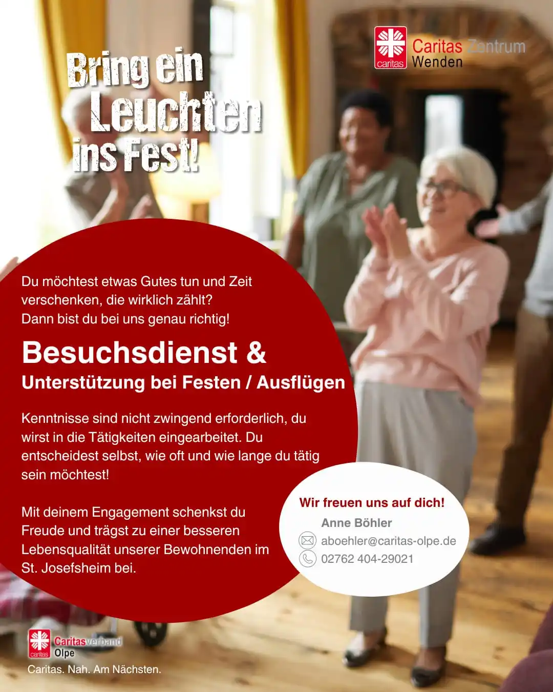 Image from Caritasverband für den Kreis Olpe e.V.: Du möchtest dich sozial engagieren und Gutes tun? Dann werde Teil unse...