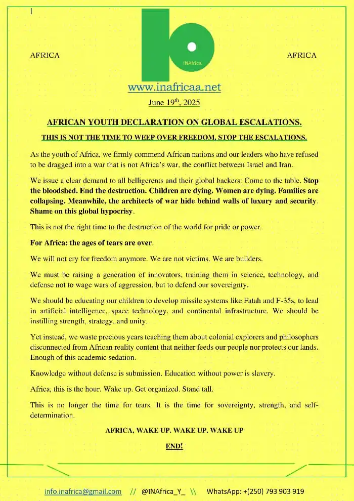 Image from INAfrica - Youth Initiative&Discussions.: For Africa, this is not the right time to weep over freedom, Isreal&Ir...