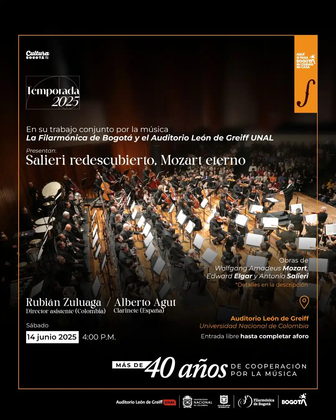 Image from Filarmónica de Bogotá: 🕓Hoy a las 4:00 p. m. suena Mozart y Salieri en el Auditorio León de ...