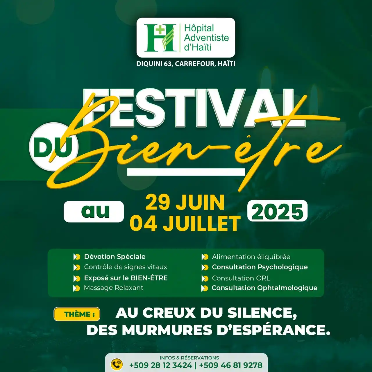 Image from Presse Écrite & Publications (PEP) CMAH: *L'Hôpital Adventiste d'Haïti (HAH)* organise un spécial *festival du ...
