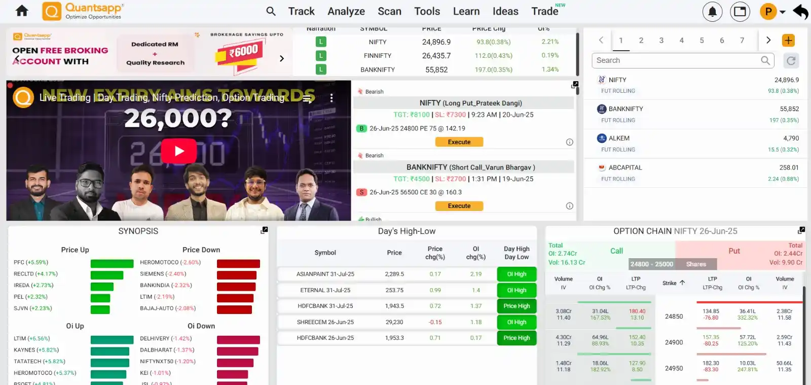 Image from Quantsapp: *Nifty&BankNifty moves Upward!*  Nifty is up by about 0.38%  BankNifty...