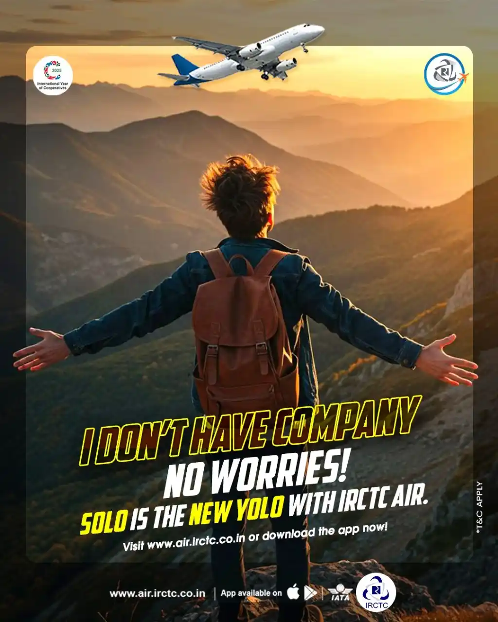 Image from IRCTC Official: No travel buddy? No problem! Go solo and explore freely with IRCTC Air...