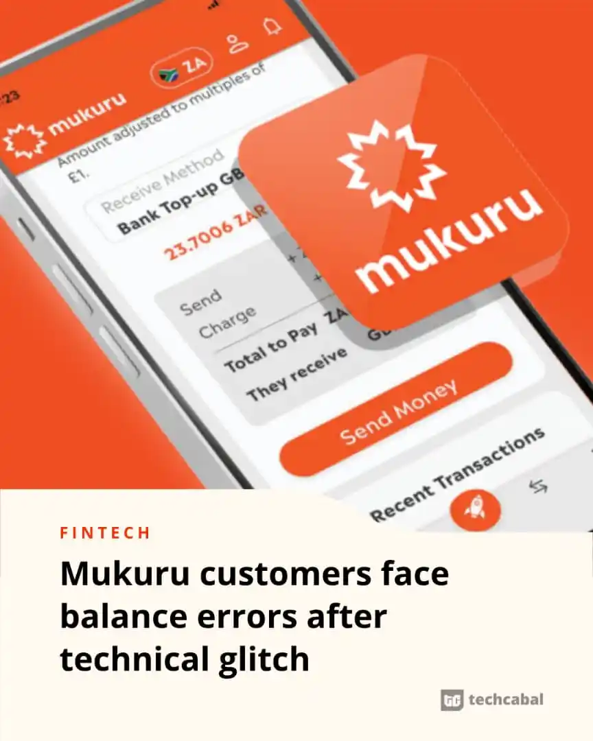 Image from TechCabal: On the morning of June 19, thousands of Mukuru customers in South Afri...