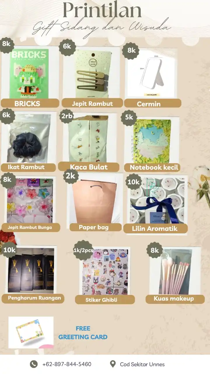Image from DINIFESS 🐚: *PAID PROMOTE‼️* Buatt yg bingung nyari gift buat sidang/wisuda temen...