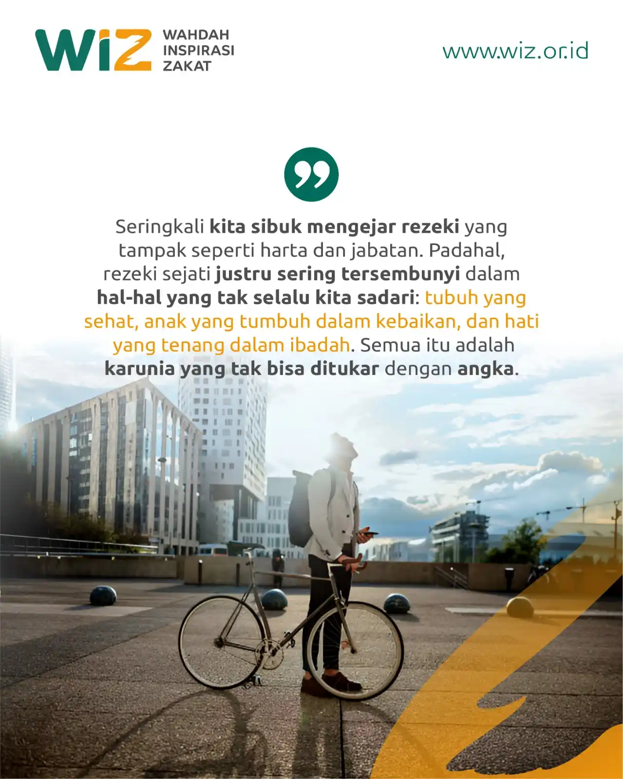 Image from Wahdah Inspirasi Zakat: *Rezeki Paling Besar*  Seringkali kita sibuk mengejar rezeki yang tamp...